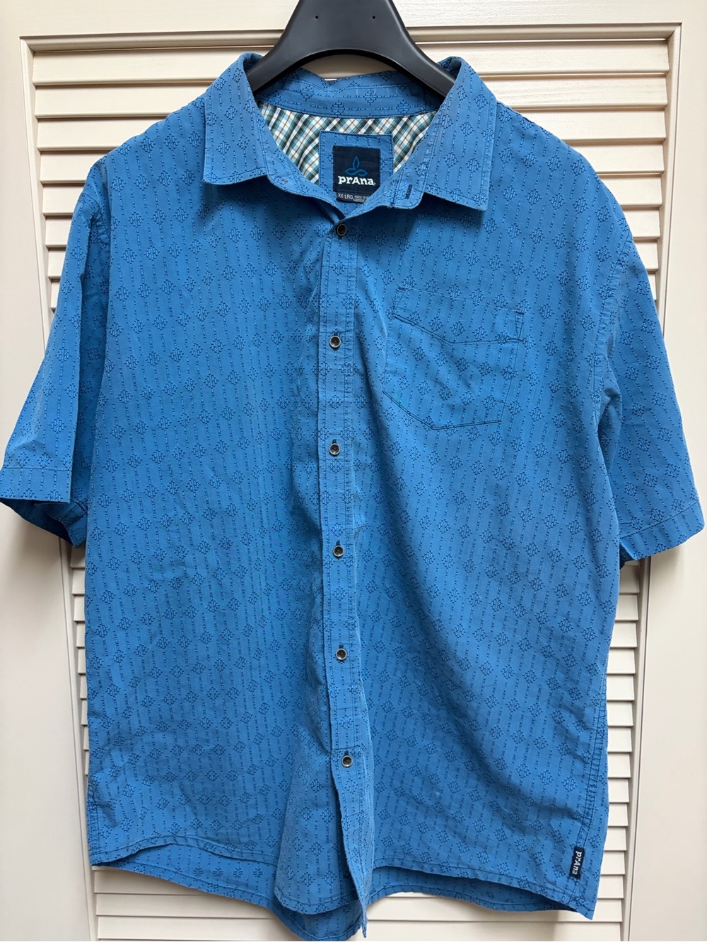 prAna Norn From True Experience Shirt Mens XXL Blue Button up Hiking Outdoor